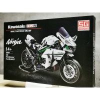 Конструктор SG Blocks - Мотоцикл Kawasaki H2R Ninja (сірий), 14+ років. Лего, Lego