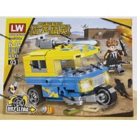 Конструктор - LW Building Blocks - блакитно-жовте авто з Minecraft. Вік від 6 до 14, Лего, Lego