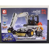 Конструктор Sembo Block - City Life - Сніговий порятунок, колісний екскаватор. Вік 6+. Лего, Lego